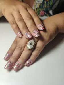 Capsules américaines Nail art points colorés VSP rose